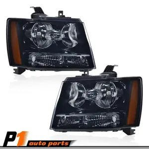Projector Type Headlight Kit, Corner Lamp Headlight Projector Assembly Fit for 07-14 Chevy Tahoe, Suburban 1500