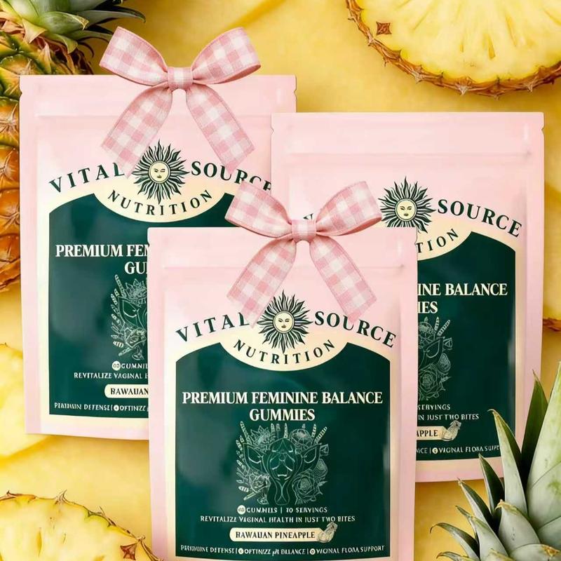 ViXi Feminine Balance Gummies Vital Source Nutrition Hawaiian Pineapple Flavor 30 Servings Gummy Supplement