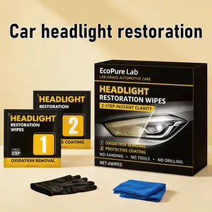 EcoPure Lab Car Headlight Restoration Wipes – Remove Yellowing & Oxidation, Restore Clear Headlights Fast
