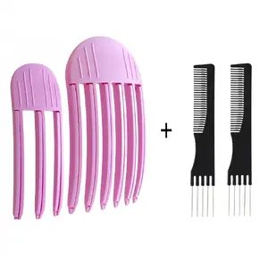 Hair Volume Clip - 2PCS Root Clips for Curly Hair Volume, Magic Volumizing Hair Clips for Creating Fluffy Bangs & Lifting Roots, Wind Shaping Styling Comb Set(Rose Purple)