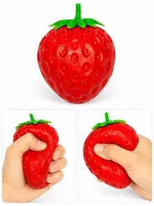 Super Strawberry Squishy, Cream Scented Fruit Stress Relief Toy, Jumbo Realistic Strawberry Squeeze Toy for Adults, Sensory Fidget for Anxiety Relief, Office Desk Decor