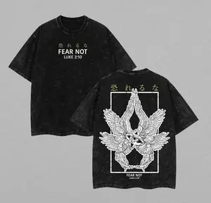 Fear Not Luke 2:10 Seraphim Washed T-Shirt, Jesus T-Shirt, Jesus Tee, Christian Apparel Streetwear Gym Menswear Oversized Top Men or WomenValentine's Day