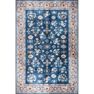 Verity SplashGuard Traditional Medallion Machine Washable Area Rug