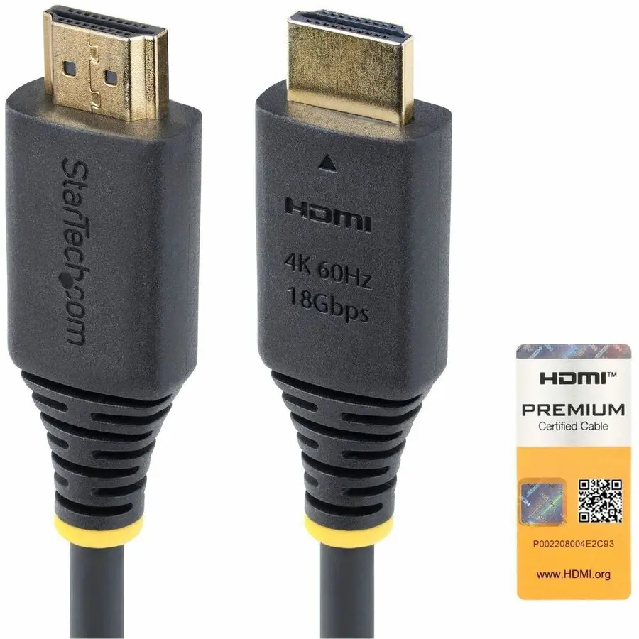 StarTech 12ft 3.6m Premium Certified High Speed HDMI Cable 4K 60Hz/1440p 144Hz 18Gbps UHD HDMI 2.0 Cord TPE Jacket