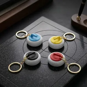 3D Printed Ice Bucket Keychain – Creative Stress Relief Car Hanging Charm, Attractive Design, On-Ice Sports Style Mini Gift