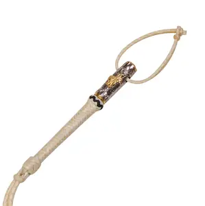 Fino Cuarta De Piel Charro Con Ferrul Pony Leather Quirt