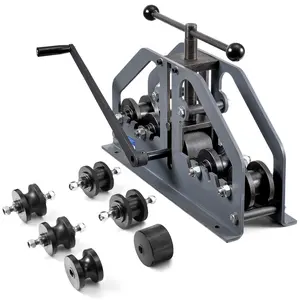 VEVOR Tube Roller Bender, Max 1-1/2" Manual Tube Pipe Roller Bender with 6 Dies, 360° Copper Aluminum Pipe Bending Tool for Square, Round Tube & Flat Bar, Ideal for HVAC Air Conditioning Auto Repair