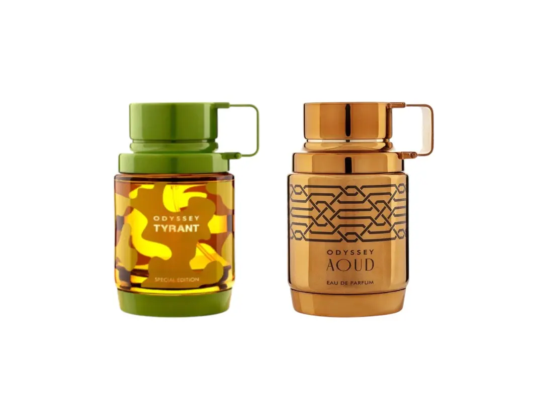 Armaf Odyssey Tyrant + Aoud Multi-Pack EDP, Fresh Male Alcohol-Based Fragrance, 3.4 oz Per Bottle, Citrus-Oud-Wood Notes