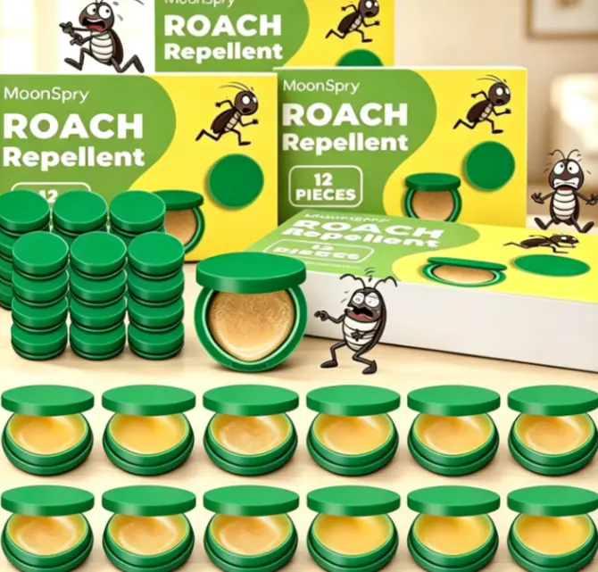 MoonSpry 12Pcs Natural Roach Repellent Pods, Plant BasedCockroach Deterrent, Safe Indoor Pest Control for KitchenBathroom Bedroom RV, Effective Roach Prevention, Family & PetFriendly