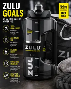 Zulu Goals 64oz Half Gallon Plastic Goals Water Jug