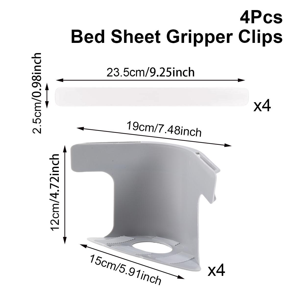 Bed Sheet Holder with Locking Clips, 1 set of 4pcs Bed Sheet Holder Straps Fits Any Size Mattress Keeping The Sheets Firm ，Easy Installation Sheet Clips,Durable Bedding Accessories,New Year's gift, Valentine's Day gift