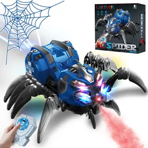 GAIETYDIY RC Spider Robot Toy with 2.4GHz Remote, Lights, Music & Spray - Realistic Spider Gift for Kids, Perfect for Holidays, Parties & Pranks