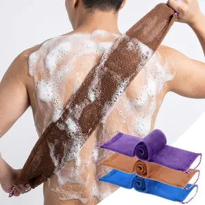 Upgraded 3 Pack African Bath Net Quick Lather No Mold Fast Drying Nylon Exfoliating Body Scrub 30.1" Extra Long Ergonomic Hand Loops for Full Body Coverage