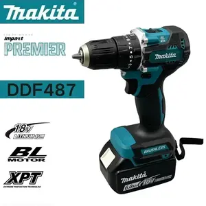Makita DDF487 18V Brushless Cordless Electric Drill/Impact Drill - 10mm Screwdriver, Decoration Team Power Tool