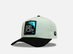 FL First Class 305 Snapback Hat White with Black Brim FL Miami Patch Cotton Material Precision Ventilation Summer Essential