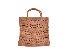 SOHO Style Crochet Handbag Light Brown
