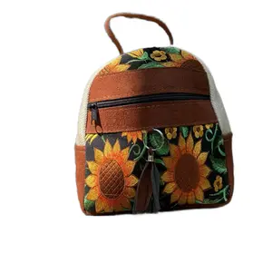 Small backpack, Floral, colorful, Handmade