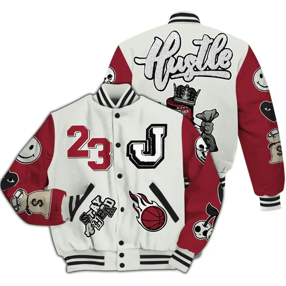 Chicago 2025 40s - Hustles Money Number 23 All Over Print, Retro Baseball Jacket, Classic Baseball Varsity Jacket, Sport Streetwear Coat
