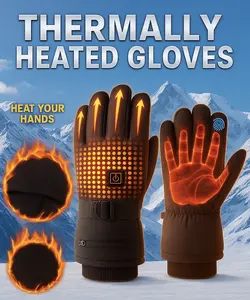 Thermally Heated Outdoor Winter Gloves Waterproof Touchscreen Windproof Battery Powered 120°F Long Battery Life for Skiing Hiking and Work