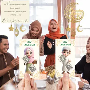 Islamic Eid Mubarak Money Cards, Card Set, Card Stock, 6/12/20pcs, Compatible for Ramadan, Plastic/paper Wallets, Eid Backs Greetings, Muslim Parties, Gifts