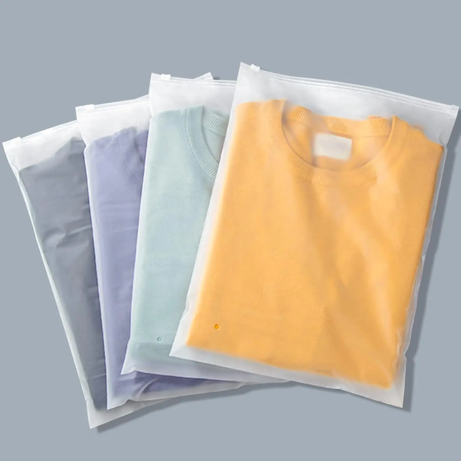 100pcs(10x13 inch) High-Quality Matt Waterproof Reusable Zipper T-Shirt Bags, Thick Frosted Organizer Bags for Small Business Clothing Packaging - No Vent Holes (Home Improvement)