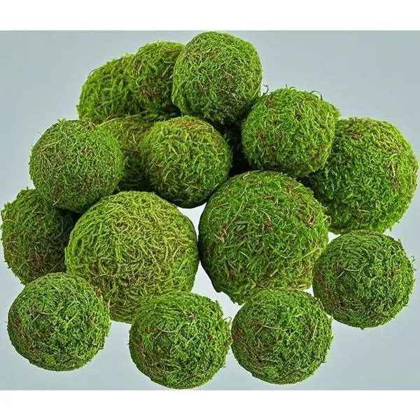 Artificial Green Moss Decor - 18 Pack Handmade Faux Moss Balls - Decorative Mossy Spheres for Home Decor - 6 Large & 12 Small Moss Globes - Dough Bowl & Vase Filler - Wedding & Party Display