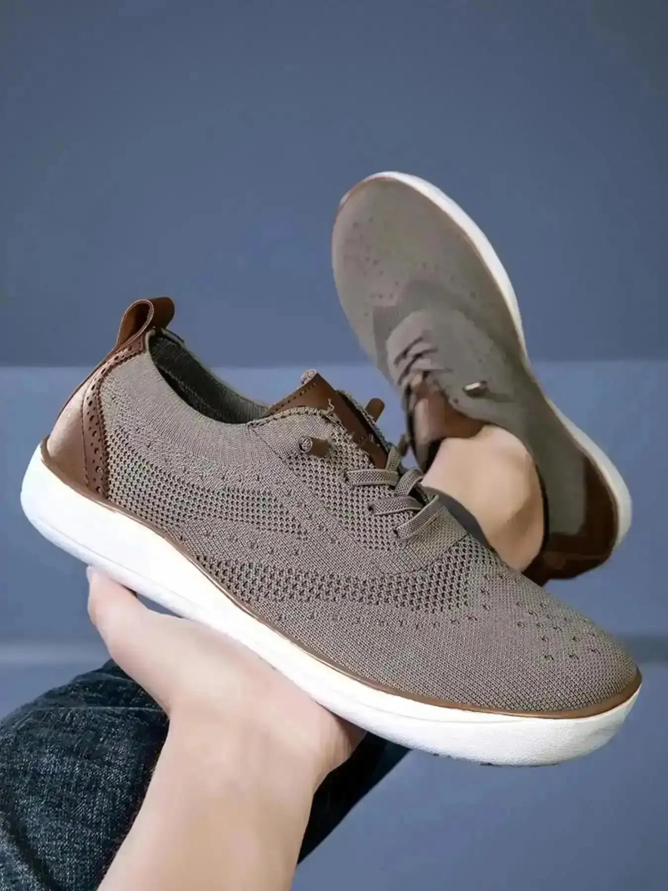 Men Solid Color Mesh Breathable Slip On Sneakers Fashionable All Match Casual Comfortable Lightweight Low Top Daily Walking Shoes everyday durable gym training cushioned flexible activewear outdoor sports essential