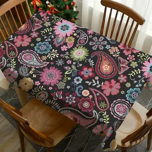 1 pc Paisley Pattern Print Tablecloth, Washable Tablecloth, Perfect for Picnics, Camping, Weddings, Birthdays, Restaurants, Self-Serve Buffets