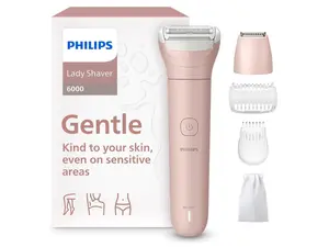 Philips Lady Shaver Series 6000 - Cordless, Wet & Dry Electric Shaver, 3-Blade Shaving System, For Legs, Body & Bikini, 80 Mins. Runtime, Model BRL137/00