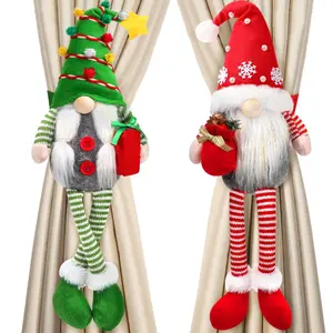 2Pcs Christmas Elf Plush Dolls, 19" Buckle Curtain Christmas Ornaments Decor, Christmas Gnomes Cute Plush Toys Christmas Decorations Indoor