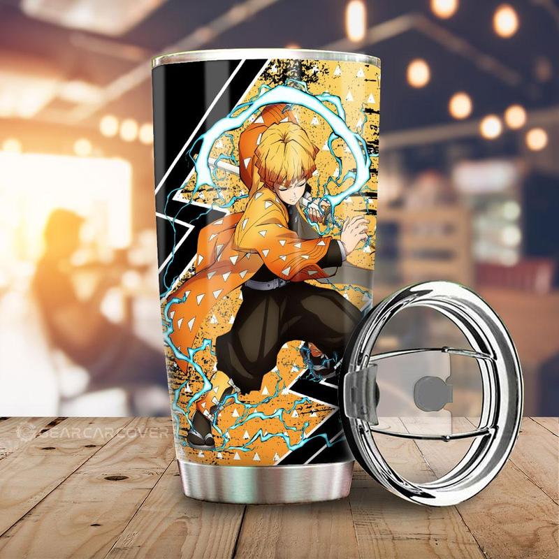 [SALE UP TO 39%] Agatsuma Zenitsu Tumbler Cup, Demon Slayer Anime Travel Mug for Otaku Fans, Stylish 20oz Stainless Steel Insulated Cup, Japanese Manga Merch, Hot Cold Drinkware, Car Accessories Gift for Anime Lovers