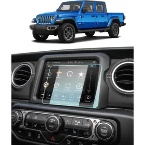 Tempered Glass Screen Protector for 2020-2023 Jeep Gladiator Sport S/Willys/Freedom/Overland/Rubicon/Mojave/High Altitude Accessories Navigation 8.4 Inch Touch Screen Protection