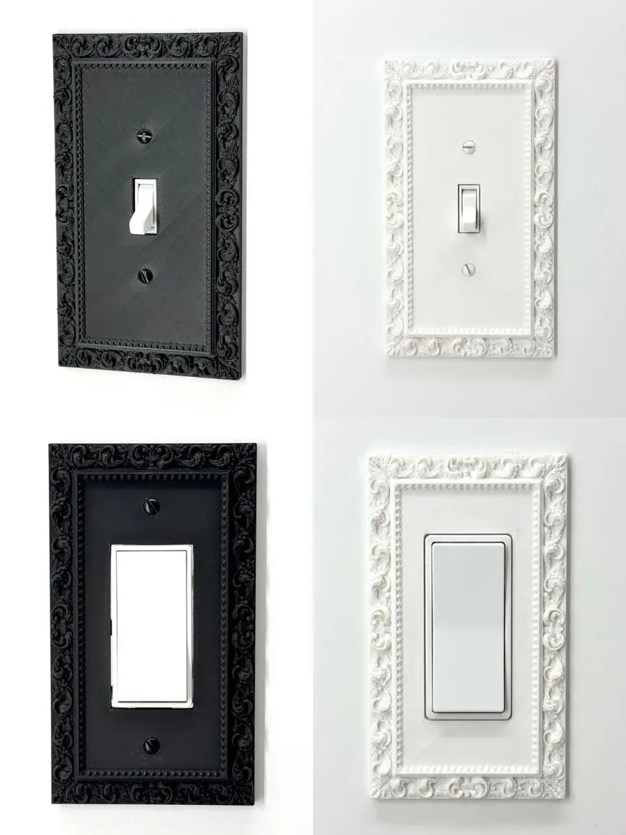 Victorian Light Switch Cover Plate Set – Elegant Black Toggle, Rocker & Outlet Design – Decorative Vintage Wall Plate - Wall Plate Cover #5