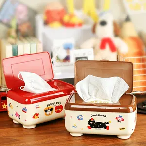 Creative Cartoon Multi-functional Dustproof Tissue Box, Drawer Organizer & Storage Box, Ideal for Student Desks & Office Desks