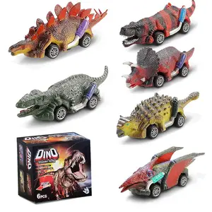 Dinosaur Toy Pull Back Action Cars,6 Pack Dinosaur Toy Cars for 3 Year Old Boys Girls