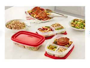 Rubbermaid Easy Find Lids Meal Prep Food Storage Containers, 14-Piece Set Kitchen Utensils