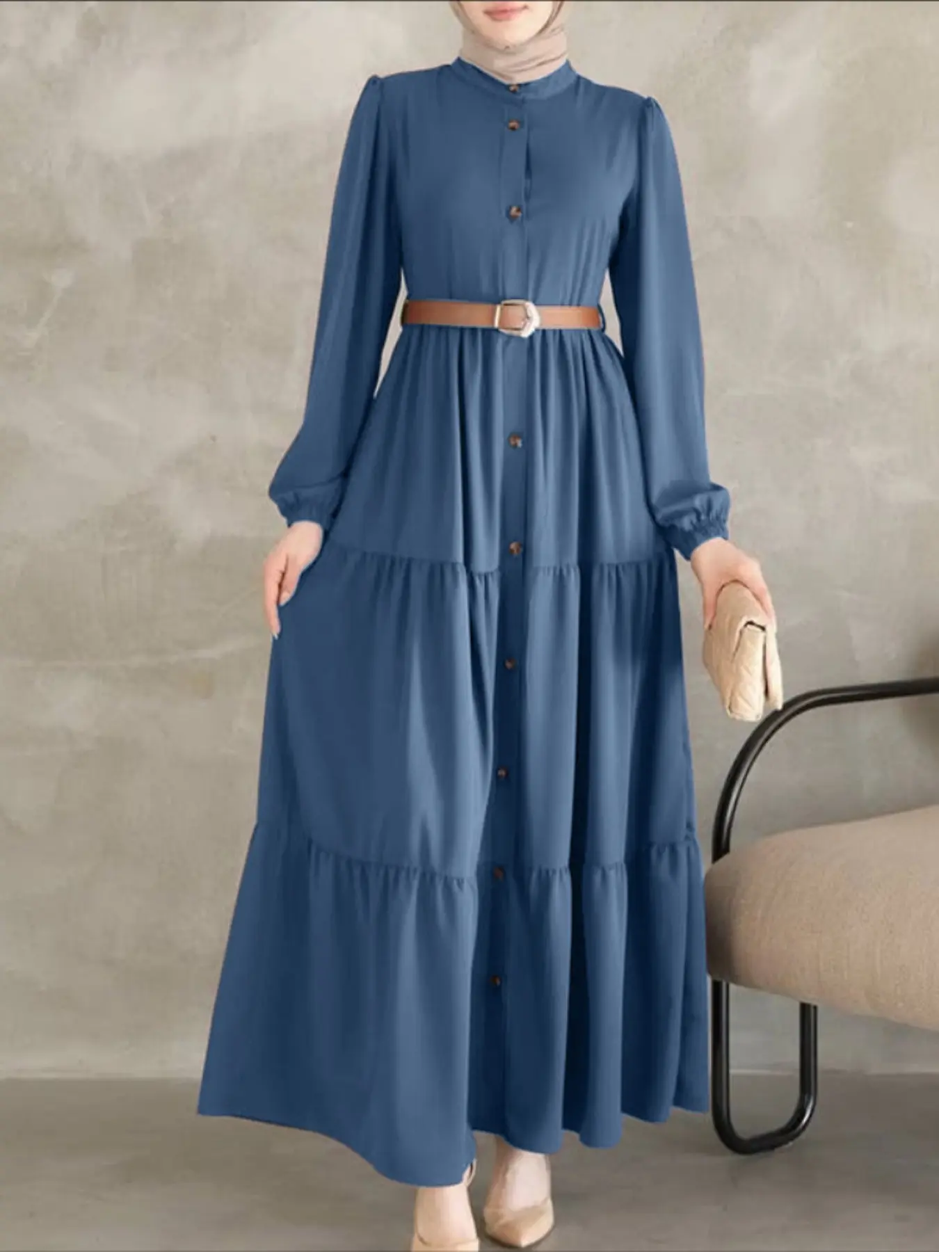 Women's Casual Long Sleeve Fitted Dress, Elegant Stand Collar Ruched Plain Color, All Seasons Fashion, Daily Wear, Classy Modest Dresses - TikTok Shop Women's Casual Long Sleeve Fitted Dress, Elegant Stand Collar Ruched Plain Color, All Seasons Fashion, Daily Wear, Classy Modest Dresses - TikTok Shop
