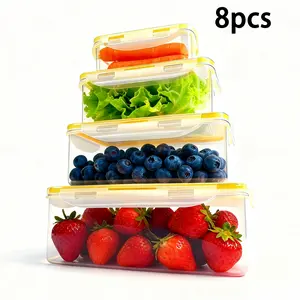 48/24/8 pieces, covered plastic food storage container, meal preparation container, sealed lunch box, bento box, with snap-lock lid, suitable for microwave, oven, refrigerator, and dishwasher.
