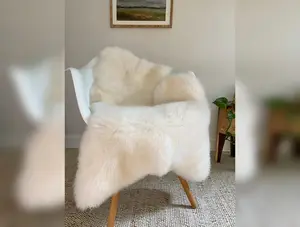 Bright Ivory Nursery Sheepskin - Genuine, Natural Sheepskin Rug