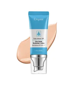 Crogooe Zinc Oxide UV Protective Cream Coloured Creams SPF 40-1.7oz Facial Skincare Sunscreen Comfort Skin Repair