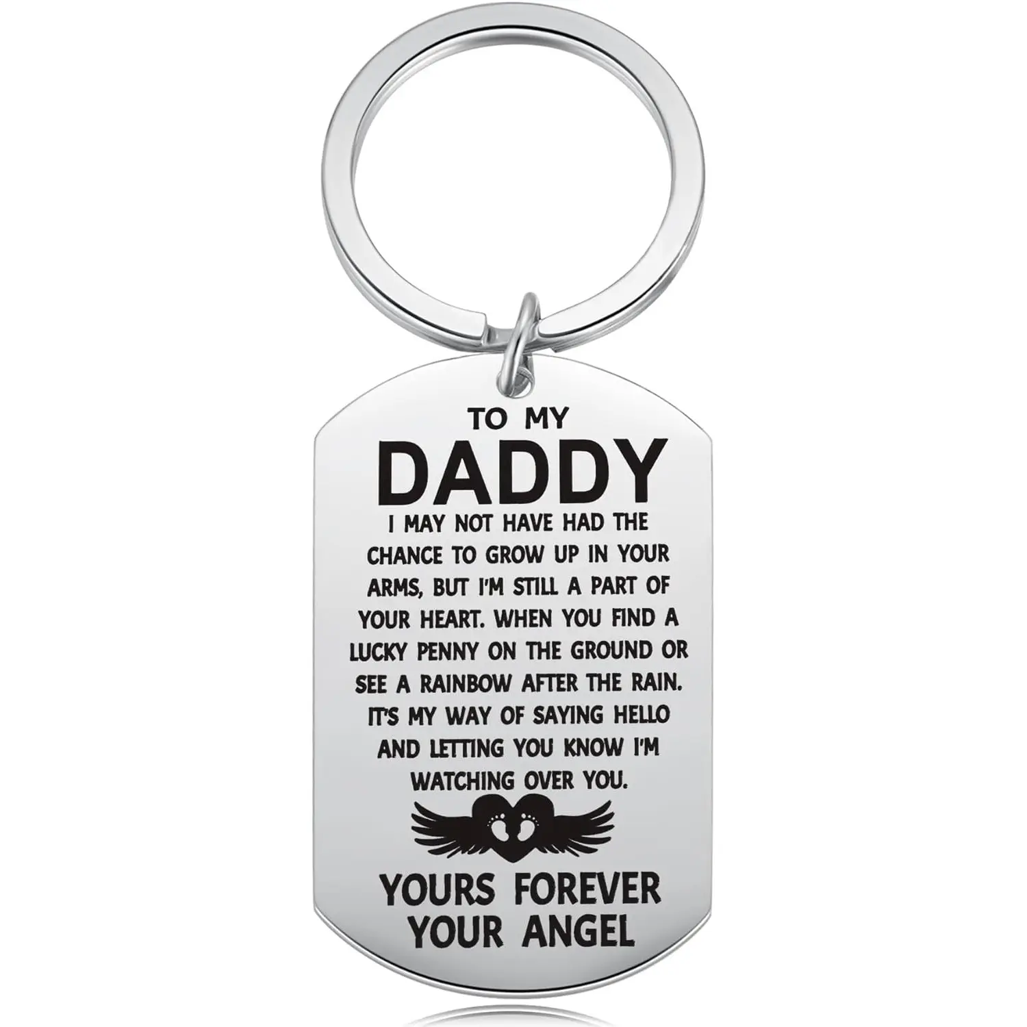 Miscarriage Keychain for Dad Dog Tag, Angel Baby Gift for Daddy, Dad Miscarriage Gift, Lost Baby Memorial Gift, Sympathy gift, Pregnancy Loss Gift, Stillborn Gift