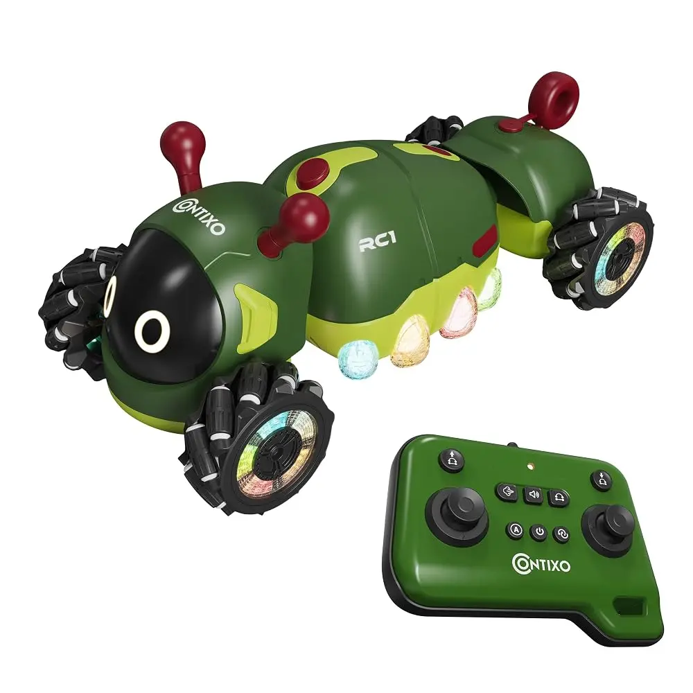 Contixo RC1 Mech Stunt Caterpillar Remote Control Car for Kids with 360° Rotation, Mist Spray, LED Lights