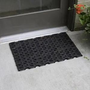 212 MAIN Durite 108 Industrial Mat, Heavy Duty Rectangular Recycled Tire Mat (24 in. W x 48 in. L, 108H2448 Model) for Industrial Use, Herringbone Weave with Black Nosing, Roll-Up Clean Design