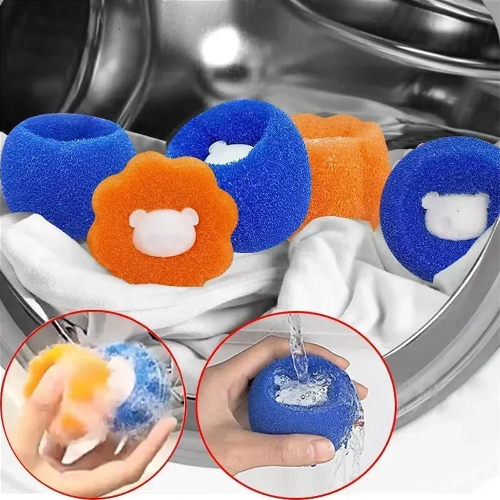 Small Size Reusable Pet Hair Remover Laundry Ball - Machine Washable Wool Sticker Filter for Lint Removal, Quick Drying Laundry Products for Home Cat Fur Cleanup, Wrinkle-Free Home Accessory