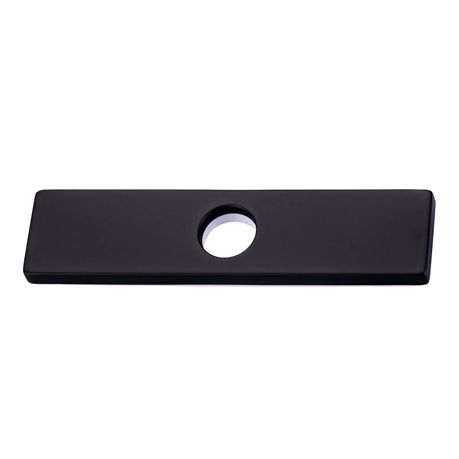 WOWOW 10" Rectangle Black Stainless Steel Sink Hole Cover Deck Plate, Faucet Escutcheon Cap for Bathroom & Kitchen Vanity Mixer Taps, Modern Bathroom Fixture Accessories, Modern Bathroom Accessories
