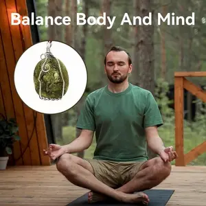 Moldavite Necklace,Raw Czech Meteorite Stone Raw Stone Pendant,Irregular