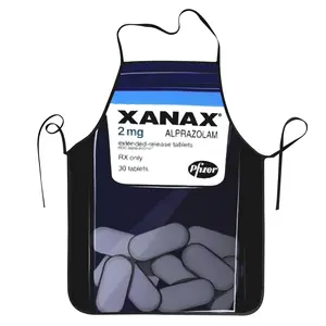 1 pc Unisex XANAX Bottle box Apron Adult Tablier Cuisine for Cooking Kitchen Baking Kitchen Baking