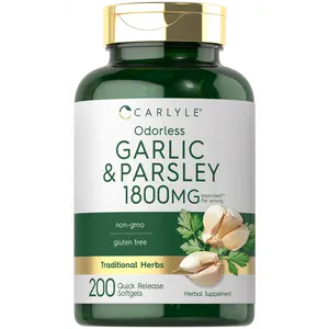 Carlyle Odorless Garlic & Parsley 1800mg | 200 Softgels | Non-GMO, Gluten Free Supplement