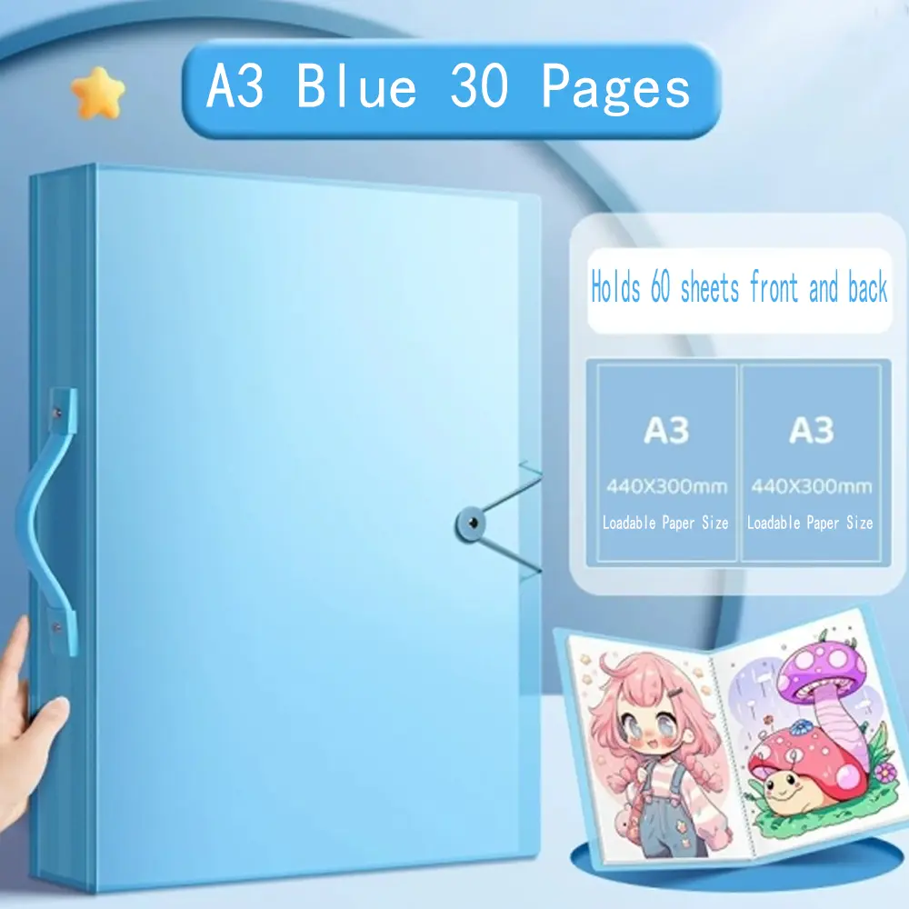 Diamond Painting Folder Storage Booklet A3/Folder Storage Folder Artwork Folder Art Portfolio 30-Page Test Paper Folder/Certificate Folder