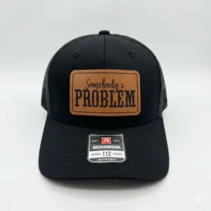 Somebody & Somebody’s Problem Couples Caps| Funny Leather Patch Hats| Adjustable Snapback Mesh Caps | Unique Anniversary Gift for Couples | Sarcastic Matching Headwear | Trendy Relationship Apparel